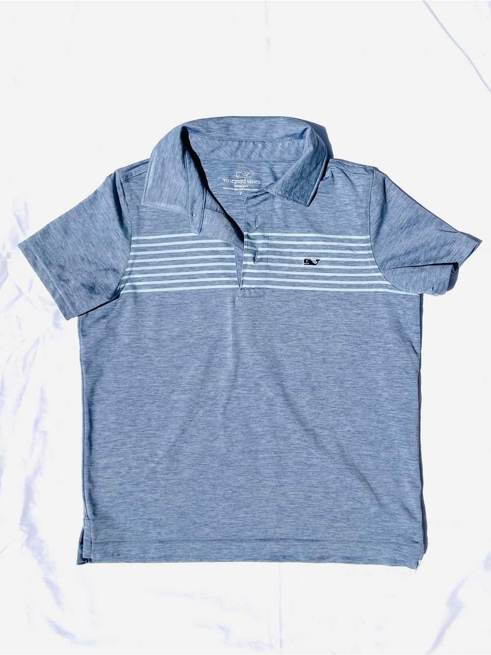 Vineyard Vines Boys Blue-Gray Polo, Size 7